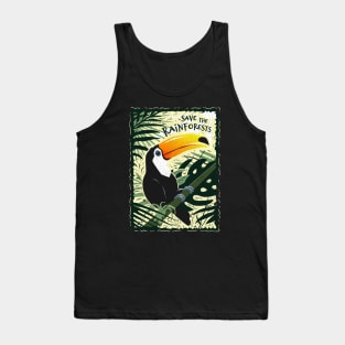 Toucan - Save the Rainforests - Vintage Style Tank Top